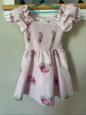 LoveShackFancy Blush Ruffle Detail Dress